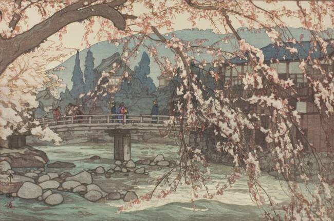 Un spa au printemps Hiroshi Yoshida