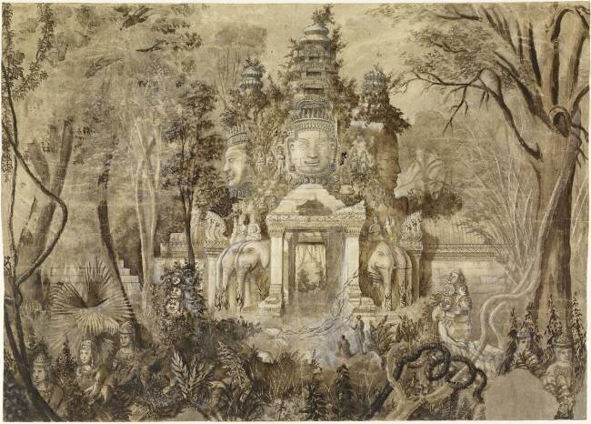 Une portes d’Angkor Thom Delaporte Louis Marie Joseph