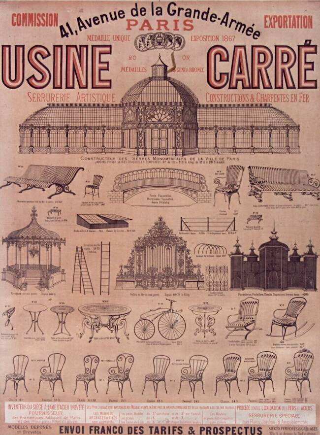 Usine Carré : serrurerie artistique, constructions & charpentes en fer Jules Chéret