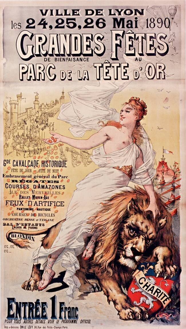 Ville de Lyon, les 24, 25, 26 mai 1890. Grandes Fêtes de bienfaisance au Parc de la Tête d'Or... anonyme