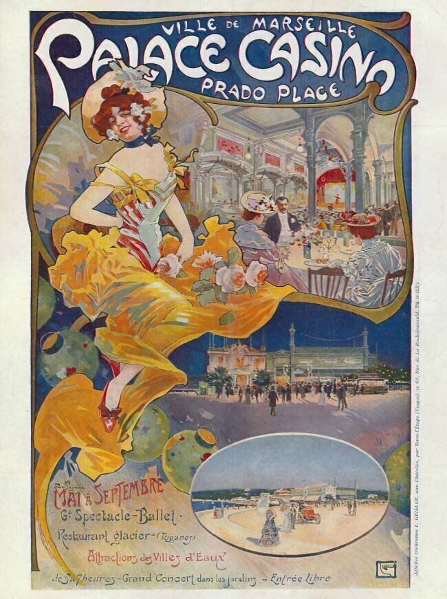 Ville de Marseille. Palace Casino, Prado place David Dellepiane