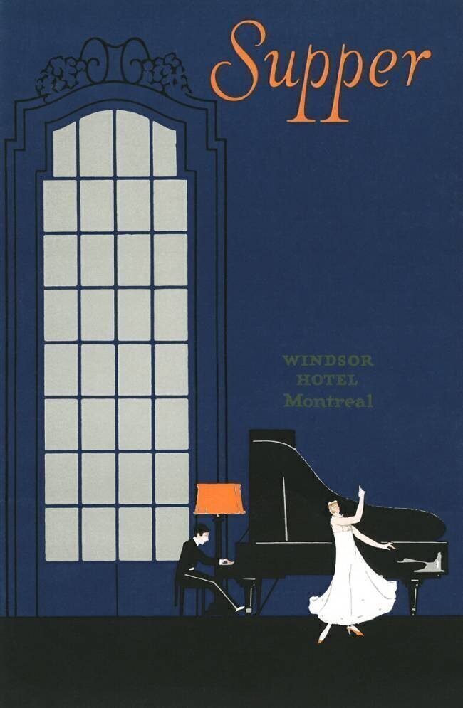 Vintage Menu from the Windsor Hotel in Montreal anonyme