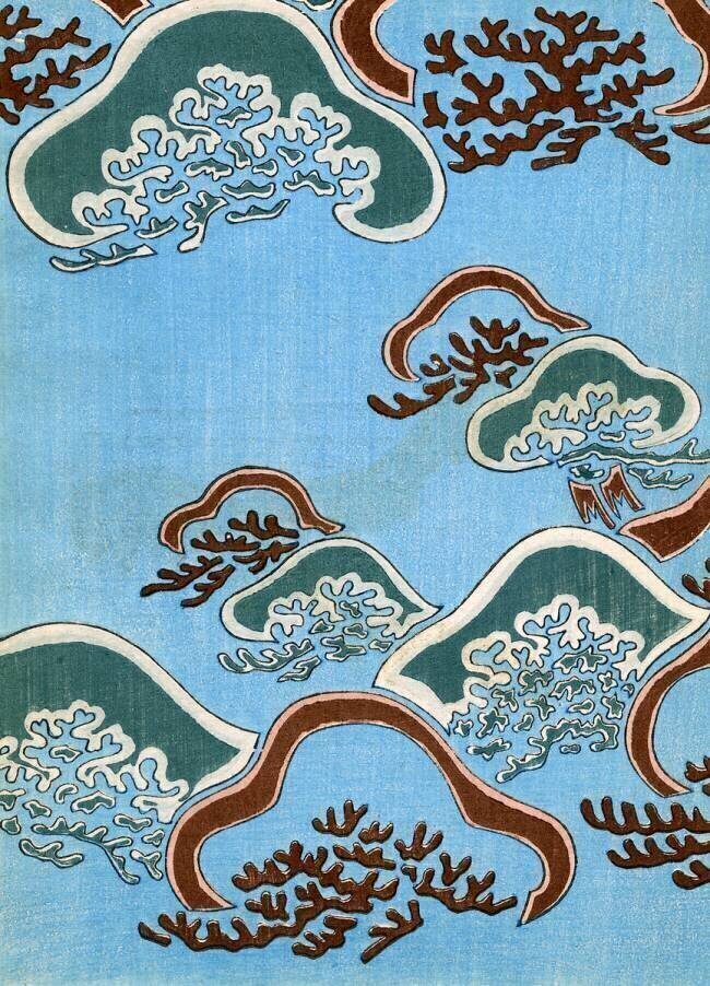 Woodblock Print of Coral anonyme
