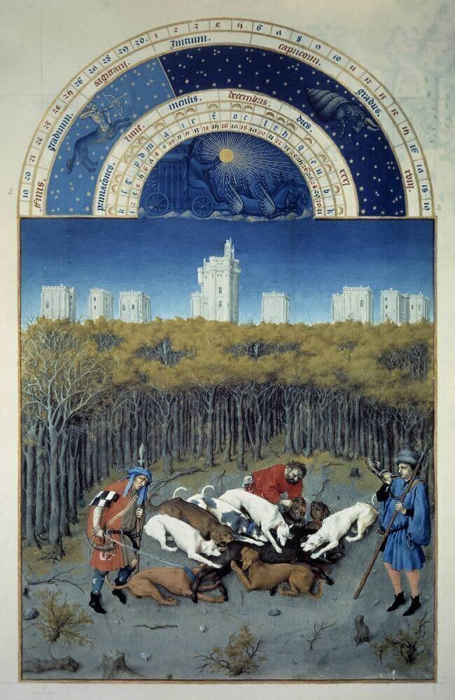 Les Riches Heures du Duc de Berry, Décembre Frères Limbourg