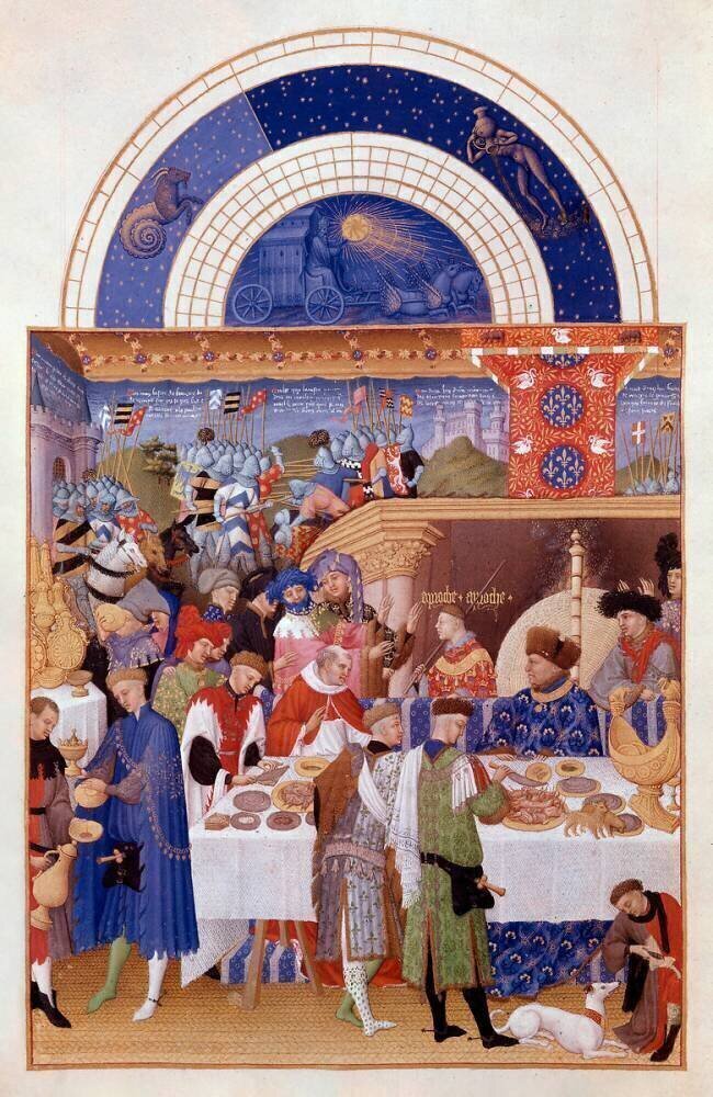 Les Riches Heures du Duc de Berry, Janvier  Frères Limbourg