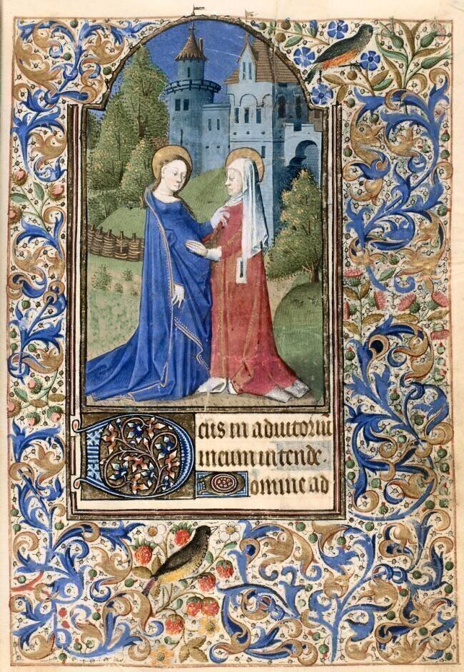 Livre d'heures. Feuillet 4 : la Visitation Maître François