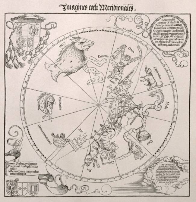 Carte du Ciel du Sud, avec des représentations de constellations Albrecht Dürer