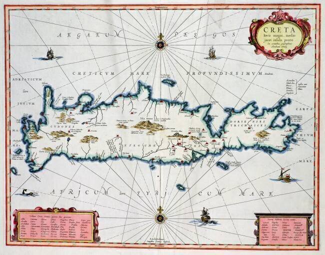 Carte montrant l'île de Crète Abraham Ortelius