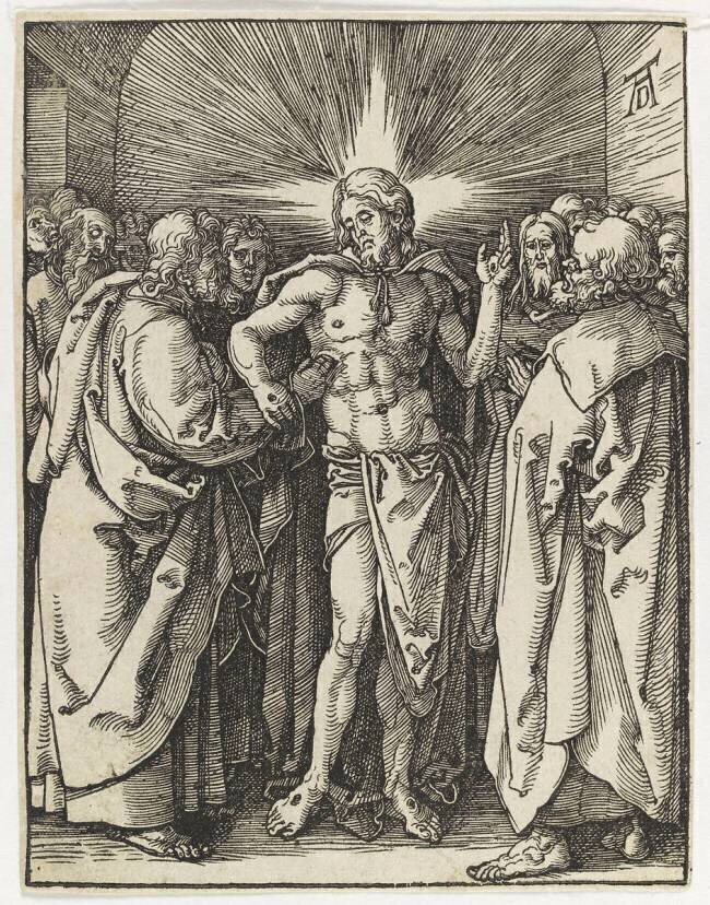 Estampe sotie du Recueil : L'incrédulité de Saint Thomas Albrecht Dürer
