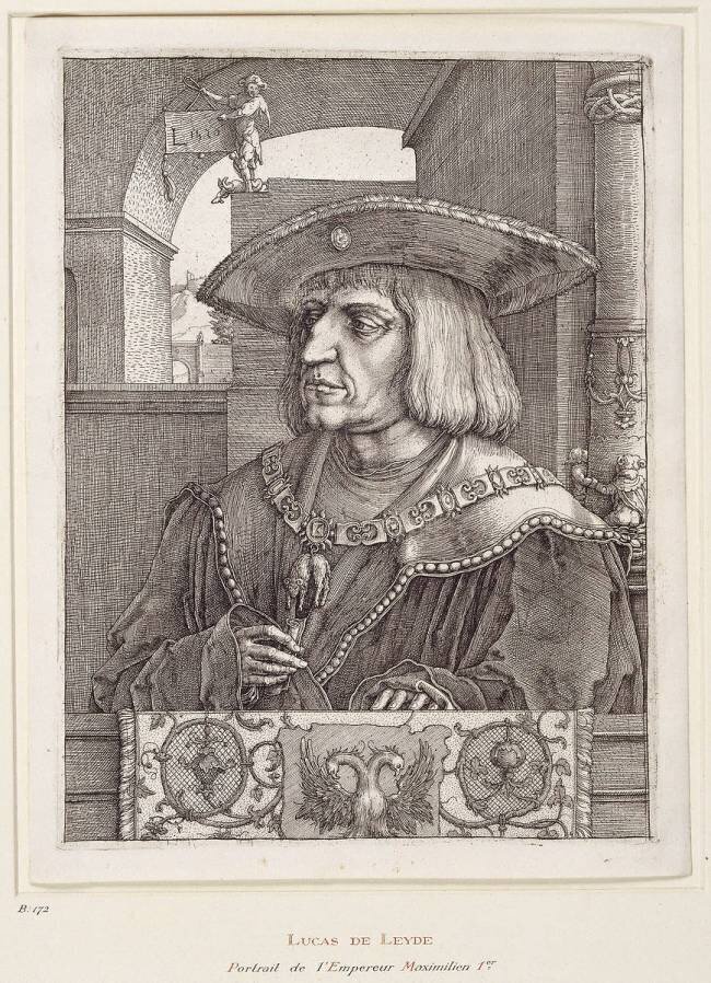 Portrait de l'empereur Maximilien Ier (1459-1519) Lucas van Leyden