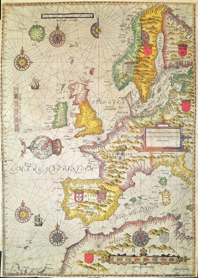 Une carte générale, et une description des côtes maritimes de l'Europe, et de la navigation Jodocus Hondius