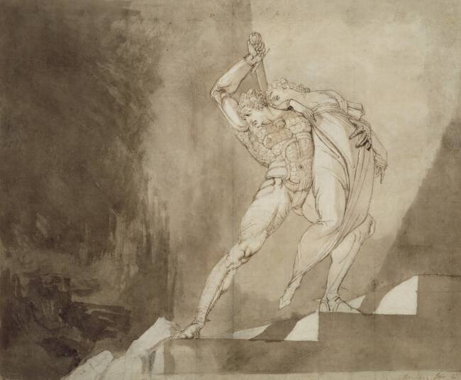 A Warrior Rescuing a Lady Johann Heinrich Füssli