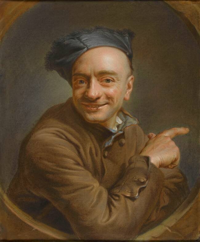 Autoportrait à l'index Quentin de La Tour