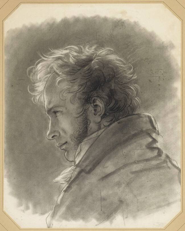 Autoportrait, en buste, de profil à gauche Anne-Louis Girodet