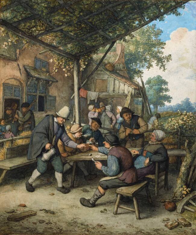 Buveurs sous une treille Adrien van Ostade