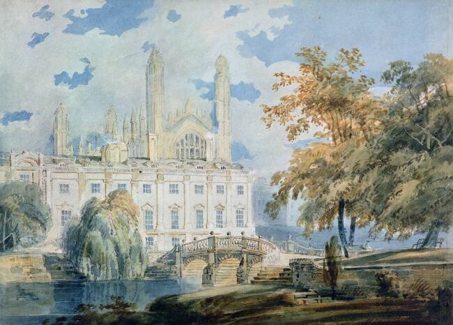 Clare Hall et l'extrémité ouest de la chapelle du King's College Joseph Mallord William Turner