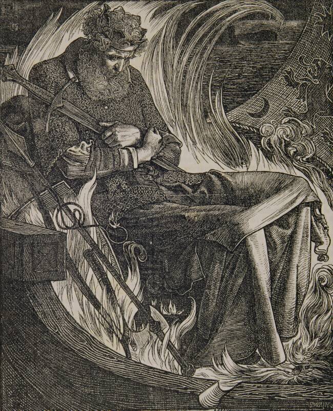 Death of King Warwulf Frederick Sandys