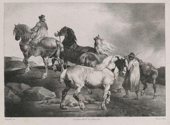 Des chevaux conduits à la foire Théodore Géricault