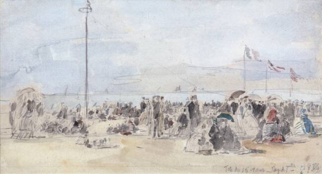 Des gens sur la plage Eugène Boudin