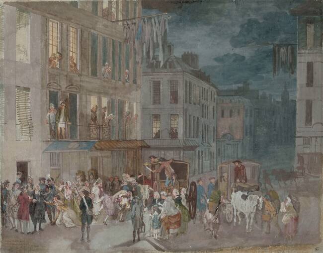 Descente de police la nuit Henri Joseph van Blarenberghe