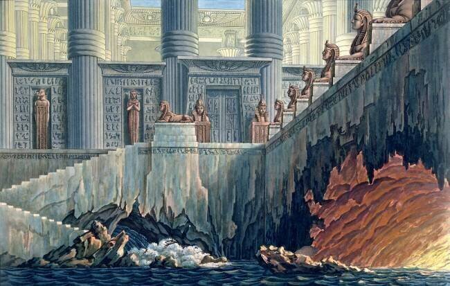 Egyptian Set Design for Act II Karl Friedrich Schinkel