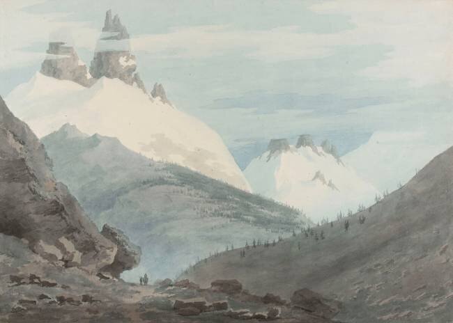 Entre Chamonix et Martigny : L'Aiguille verte John Robert Cozens