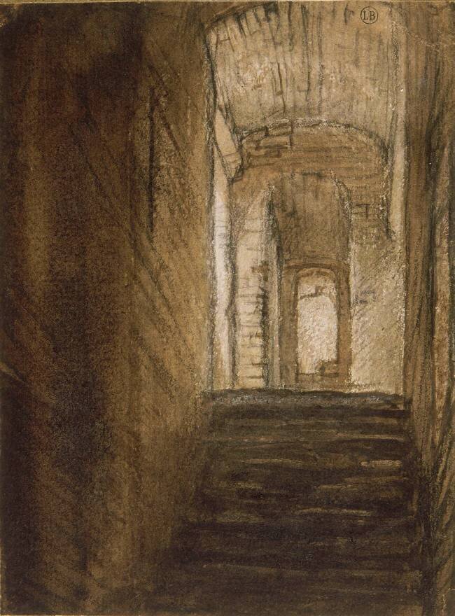 Escalier à l'intérieur d'un monument Rembrandt