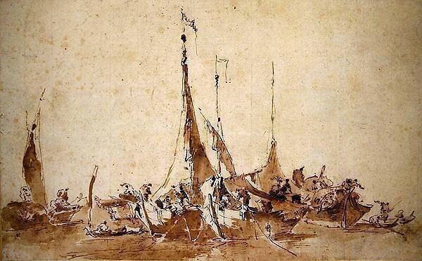 Etude de bateaux de pêche Francesco Guardi
