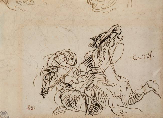 Etude pour Héliodore chassé du Temple Eugène Delacroix