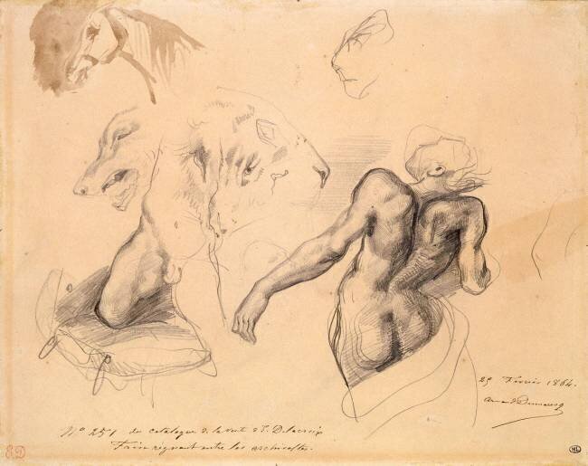 Etude pour "La Mort de Sardanapale" Eugène Delacroix