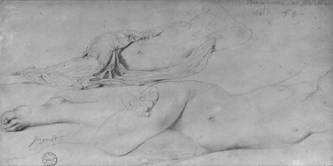 Etude pour l'Odalisque à l'esclave Jean-Auguste-Dominique Ingres