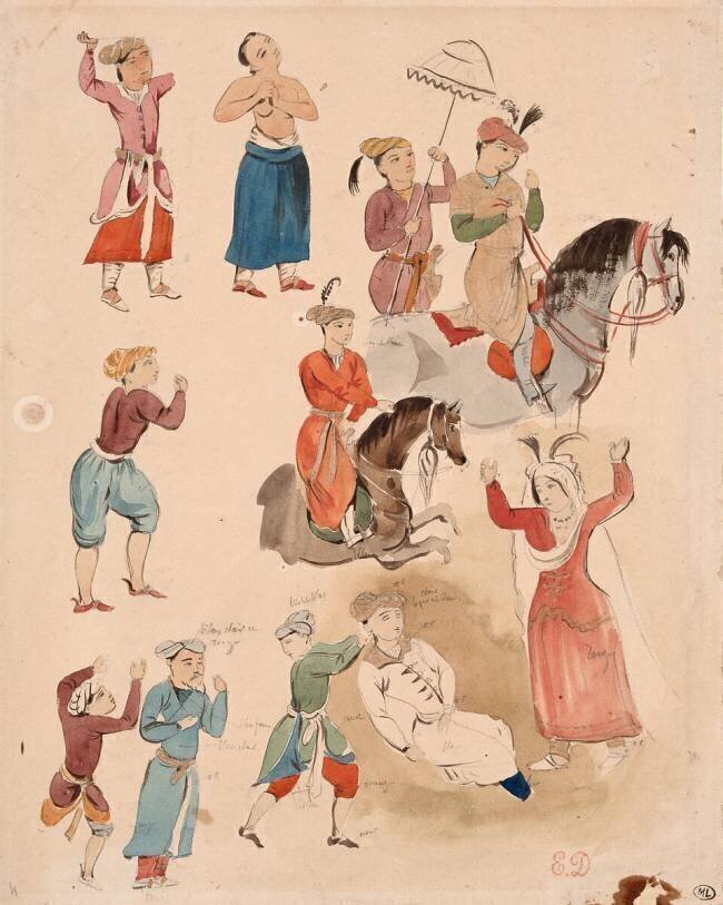 Etudes d'après des miniatures persanes Eugène Delacroix