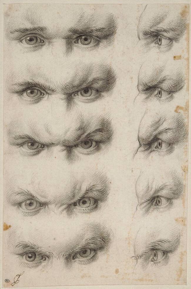 Etudes d'yeux humains Charles Le Brun