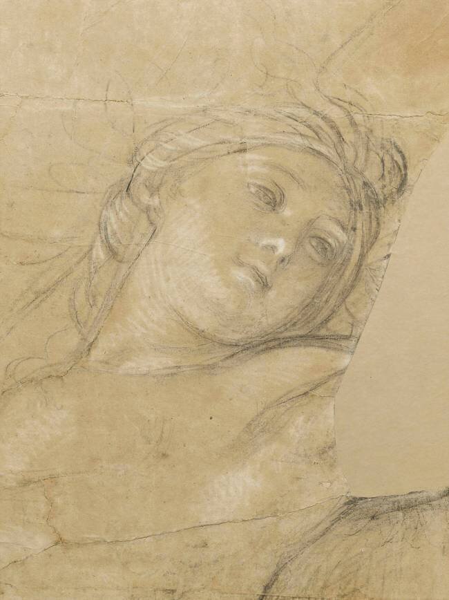 Femme ailée, couchée sur des nuages Charles Le Brun