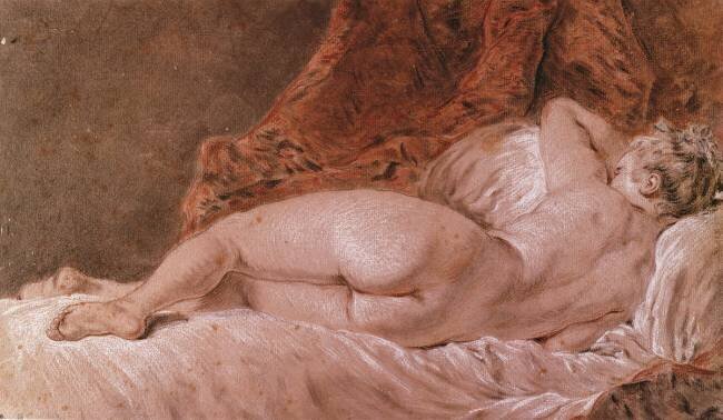 Femme allongée vue de dos, dit le Sommeil François Boucher