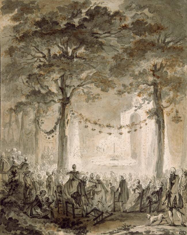 Feu d'artifice au bal de Saint-Cloud chez Griel, 1759 Augustin de Saint-Aubin