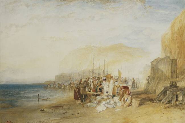 Hastings : Marché aux poissons sur les sables Joseph Mallord William Turner