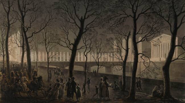 Illumination du pont de la Concorde et du Palais du Corps Législatif Louis-Pierre Baltard
