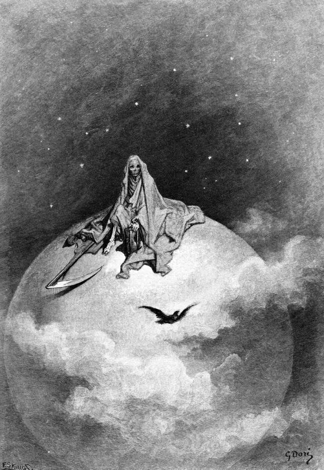 Illustration du "Corbeau" d'Edgar Allan Poe Gustave Doré