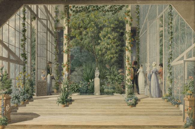 Intérieur de la serre-chaude à la Malmaison Auguste Garneray