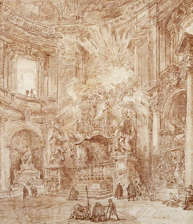 Intérieur d'une église Hubert Robert