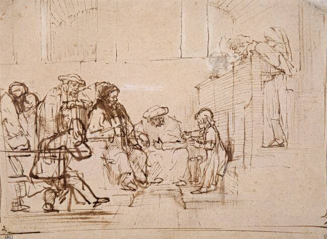 Jésus âgé de douze ans s'entretenant avec les docteurs de la loi divine Rembrandt