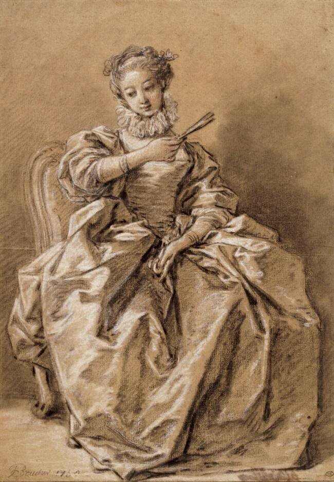 Jeune femme assise, vêtue à "l'Espagnole" François Boucher