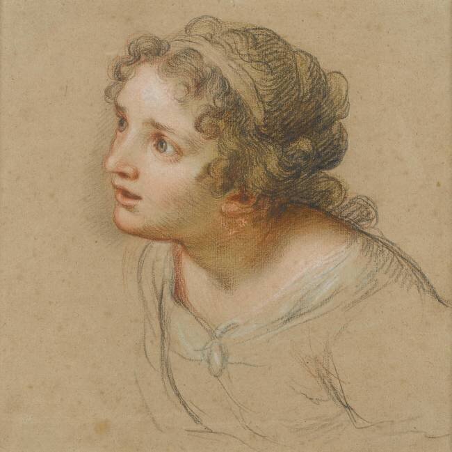 Jeune fille, en buste Charles Le Brun