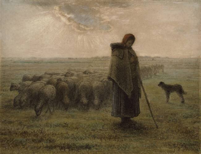 La bergère et son troupeau Jean-François Millet