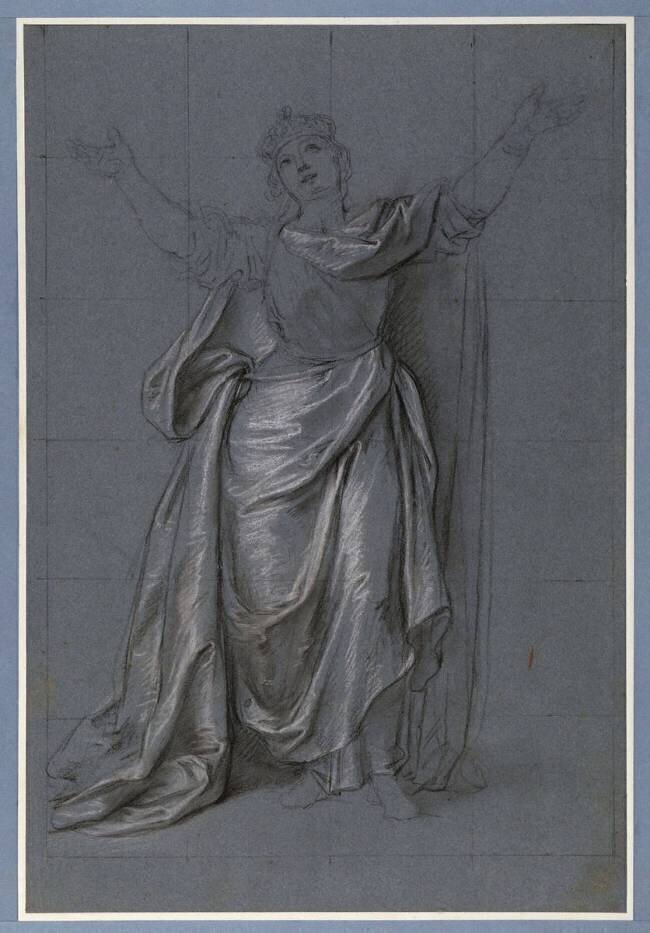 La France rendant grâce au ciel de la guérison de Louis XV à Metz en août 1744 Charles-Antoine Coypel