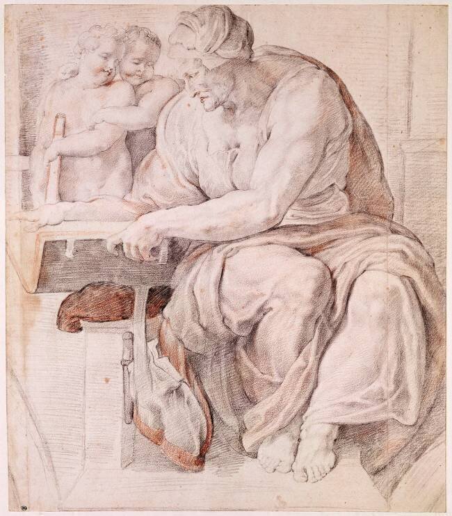La sibylle de Cumes d'après la chapelle Sixtine au Vatican Peter Paul Rubens