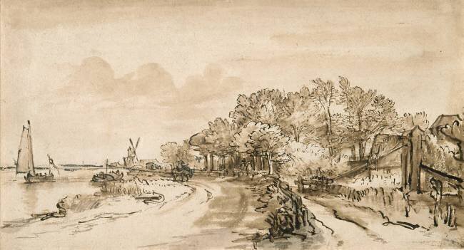 Les Bords de l'Amstel près de Trompenburg Rembrandt