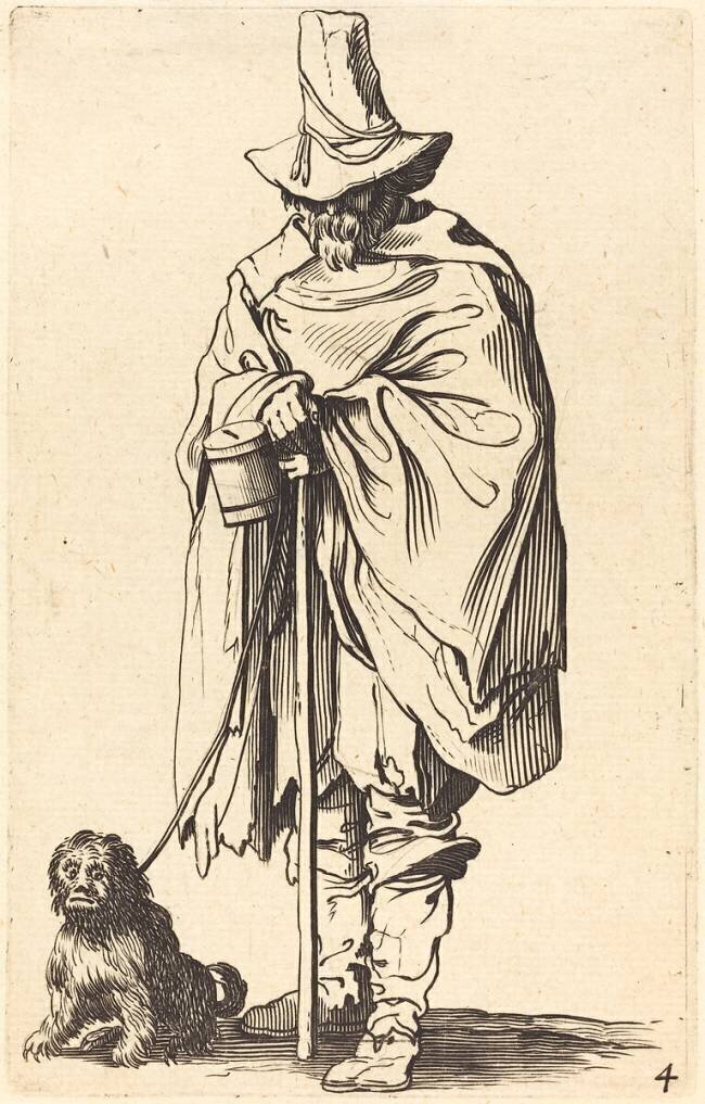Mendiant avec un chien Jacques Callot