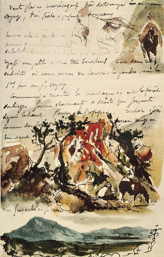 Page de l'Album du Maroc de Eugène Delacroix Eugène Delacroix